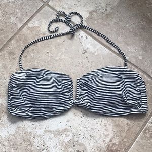 Bandeau Bikini Top in Black & White Stripe